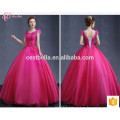 Robe en robe de balle pleine longueur appliquée robe de quinceanera robe bleue rouge robe de bal rose robe de bal